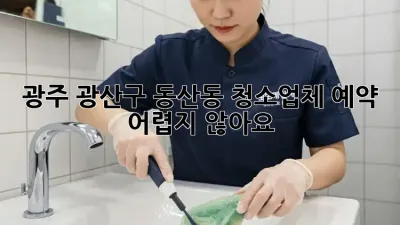 광주 광산구 동산동 청소업체 예약, 어렵지 않아요!
